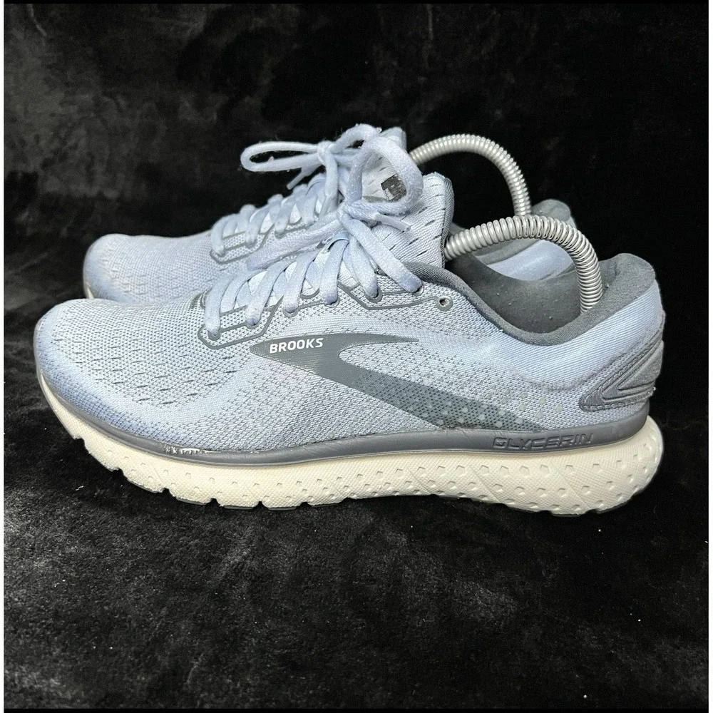 Brooks Glycerin 18 1203171B073 Womens 9.5 Athletic Running Shoes Blue Sneakers